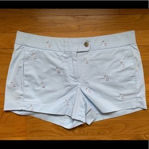 J. Crew Chino Embroidered Swan Critter Shorts